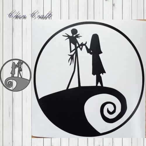 Metal Cutting Dies Halloween Ghost Couple Background Scrapbooking Paper Craft Punch Knife Embossing Art Cutter Dies