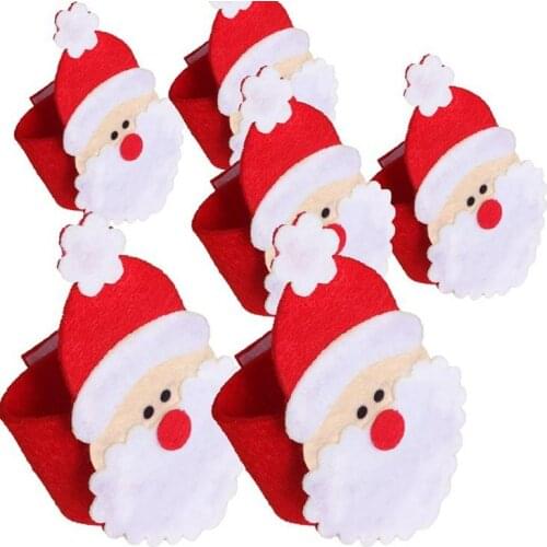 Santa Claus Christmas decorations non-woven napkin sets of hotel dining scene napkin buckle christmas napkin rings