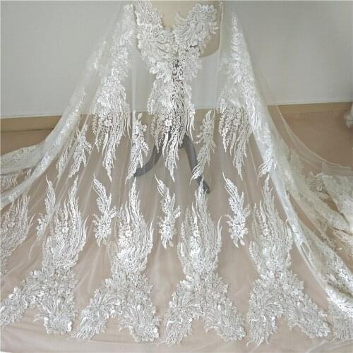 New design wholesale embroidery fabric DIY lace French fabric for wedding dress