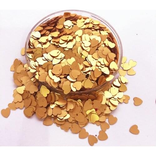 50g(2000pcs) 6mm Matt Gold Lovely Heart PVC loose Sequins Paillettes for Nail Art manicure/sewing/wedding decoration confetti