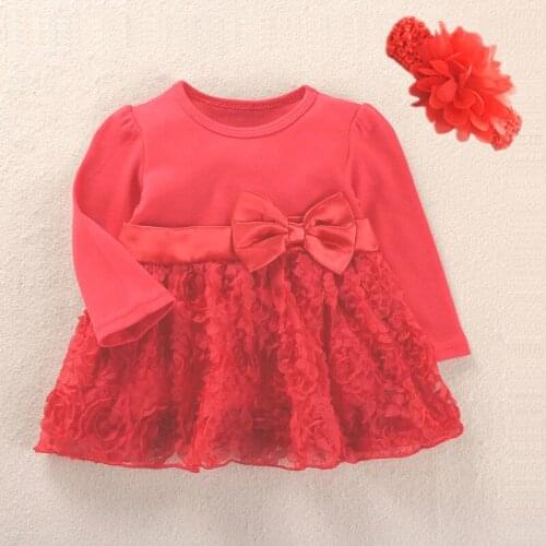 Newborn Baby Girl Dress Clothes 0 3 6 9Months Wedding Party Birthday Outfits 0-1 Years Dress Head Band Set Christening Gown