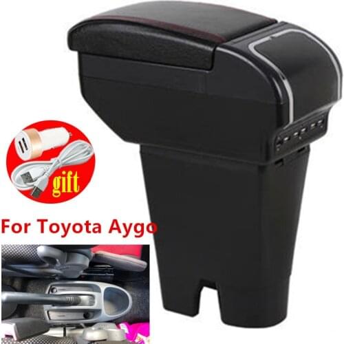 For Toyota Aygo BJ armrest box central Store content box car-styling decoration With cup holder USB