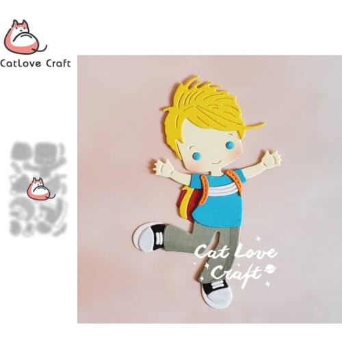 Catlove Boy student going home Metal Cutting Dies Scrapbooking Stencil Die Cuts Card Making DIY Craft Embossing New Die For 2021