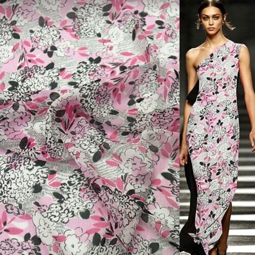 Sheer silk georgette fabric for summer small calico print silk fabric 11momme 45" width by yard,SCG107