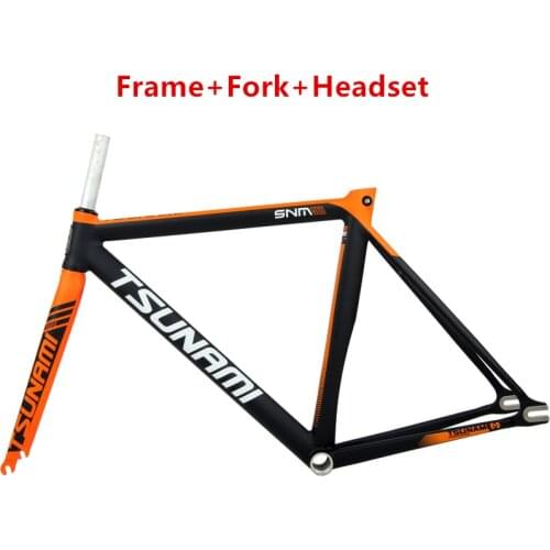 TSUNAMI SNM300 Single Speed Fixed Gear Bike Frame Aluminum Alloy Fork Racing With Headset Street Bicycle Cycling Frameset Parts