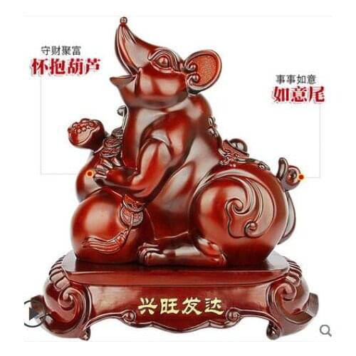 Craft decoration Resin golden Rat ox zodiac Rabbit dragon snake horse dog pig furnishing large home living statue sculpture