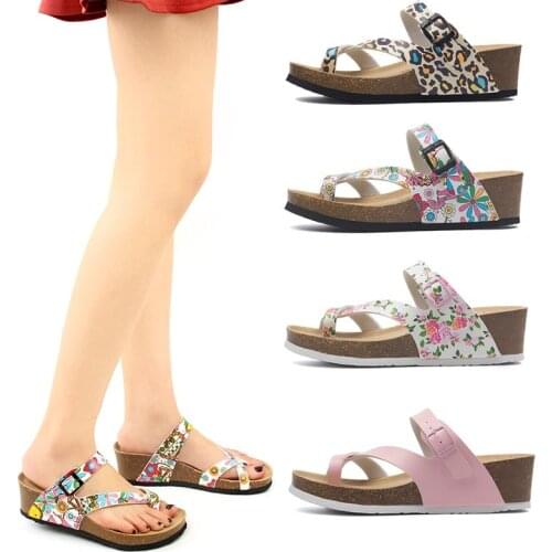 Casual Soft Cork Wedge Slippers Women Summer Beach Slide Sandals Flip Flops Thick Bottom Comfort 5cm High Heels Outside Shoes