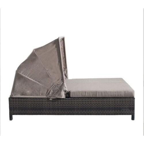 Modern outdoor furniture rattan double sun lounger beds bisma daybeds