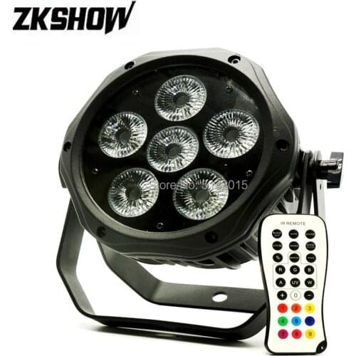 6PCS/Lot 6*15W LED Par Light IP65 RGBWA Wireless Battery Rechargeable DJ Disco Party Wedding Pro Stage Lighting With Flightcase