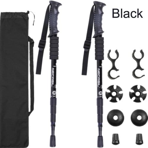 2pcs/lot Trekking poles hike walking stick nordic walking cane Aluminum ski camp telescopic baton outdoor hiking poles crutches