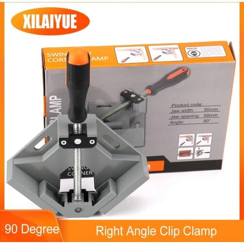 90 Degree Right Angle Clip Clamp Tool Single Handle Aluminum Alloy Corner Clamp Woodworking Frame Clip Right Angle Folder Clamps