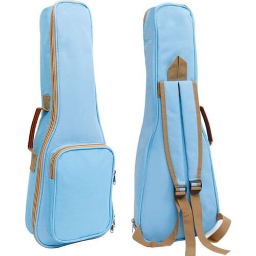 High-quality A series of colors Adjustable Shoulder Strap 10MM Sponge Fill Ukulele Case Bag & Uke Case (23/24 in, Light Blue)