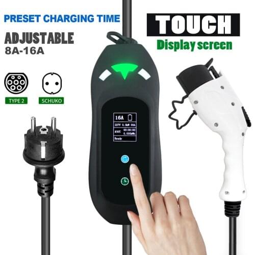 Ev Charger Type 2 sae j1772 Single Phase 16A 3.5KW With EU Plug Portable Home Charger For Electric Vehicle