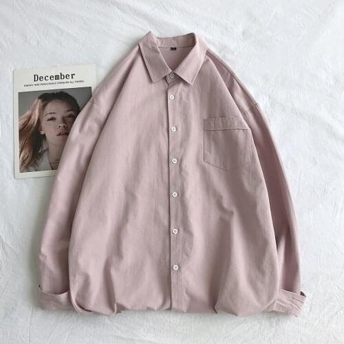 Lady Office Colorful Blouses Shirts 2021 Autumn Cotton Loose Oversize Women Shirts Long Sleeve Solid Female Shirt