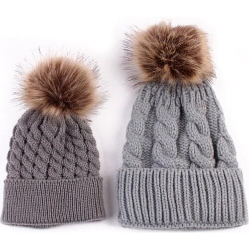 Baby Boy Girl Unisex Winter Warm Knitted Hat Newborn Infant Toddler Kids Children Fashion Casual Solid Crochet Beanie Cap