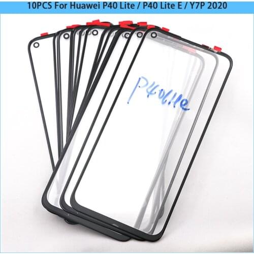 10PCS For Huawei P40 P40 Lite E / Y7P 2020 Touchscreen LCD Display Front Glass Panel Lens P40 Lite Outer Glass Screen Replace