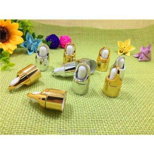 10pcs/lot Essential Oil Bottles cap gold/silver glue head dropper lid Flower basket dropper cap with pipe glass bottle 5-100ml