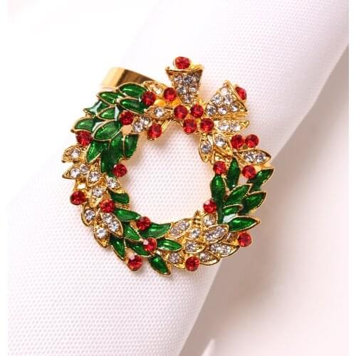 12pcs Christmas table decorations drop wreath bell napkin ring napkin ring paper napkin ring mouthpiece ring