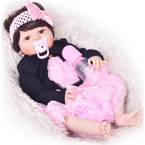 23 Inch Lifelike Baby Reborn Full Body Silicone Vinyl Reborn Babies Dolls 57 cm Realistic bebes reborn girl Childrens Day Gifts
