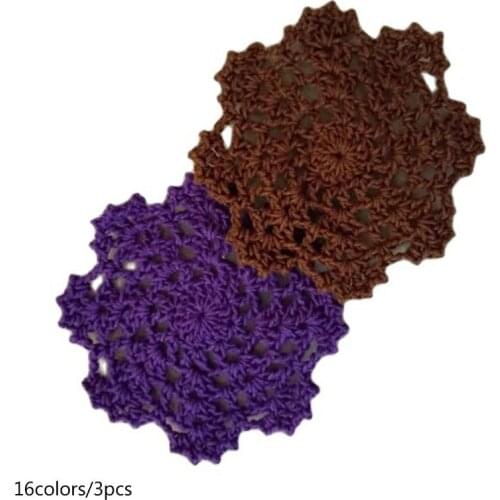 NEW Round Lace cotton table place mat pad Cloth crochet placemat cup mug tea coffee coaster handmade dish wedding doily kitchen