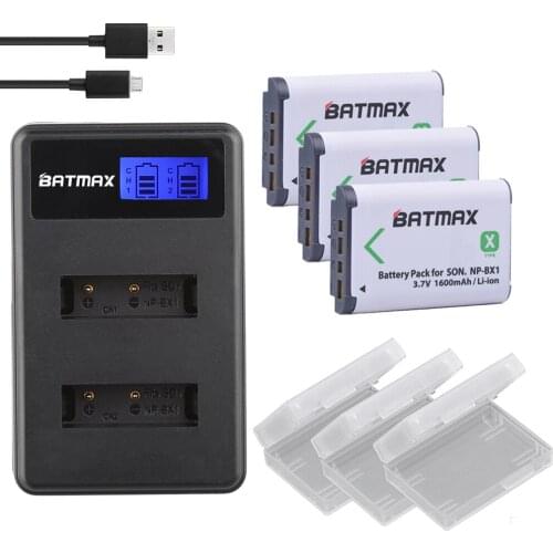 3x NPBX1 bateria NP-BX1 np bx1 Batteries+ LCD Charger for Sony DSC RX1 RX100 AS100V M3 M2 HX300 HX400 HX50 HX60 GWP88 AS15 WX350