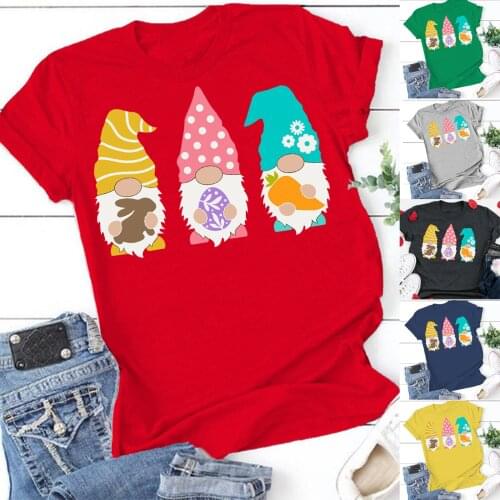 3xl Plus Size Easter Blouses Women Casual Printing Short Sleeves Blouse Summer O-neck Tops Causal Loose Shirt Рубашки Оверсайз