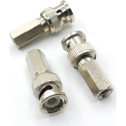 50pcs BNC male twist-on connectors RG59 coax cable plugs for CCTV cameras