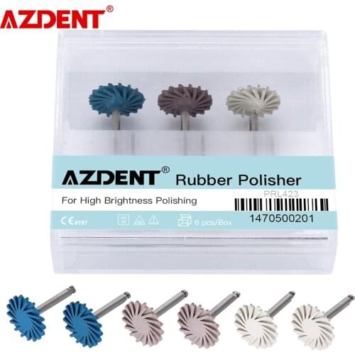 6pcs/Box AZDENT Dental Composite Polishing Diamond System RA Disc 14mm Wheel Oral Hygiene Teeth Polisher Kits Spiral Flex Brush