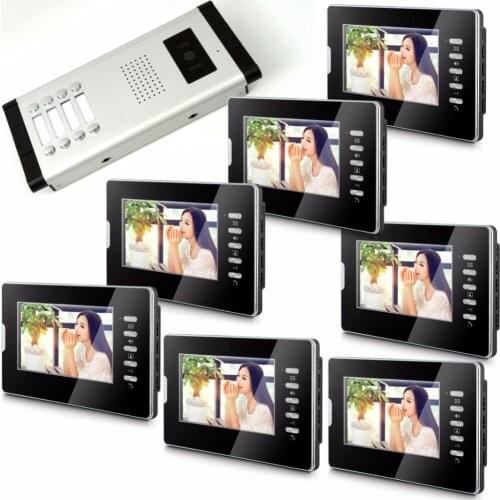 7 Inch TFT LCD Monitor Wired Intercom Video Door Phone 1V8 Indoor Monitor