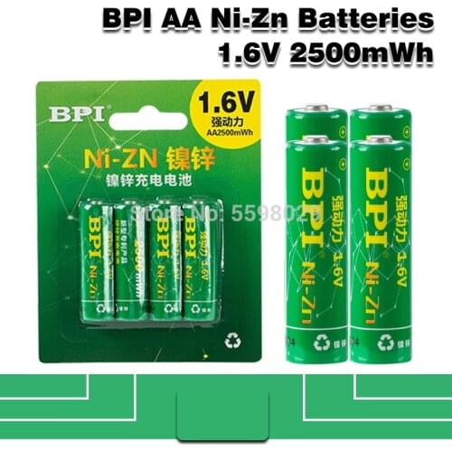 BPI Bateria AA Batteries 1.6V Extra-high capacity 2500mWh Ni-ZN rechargeable batteries for Camera camcorder available
