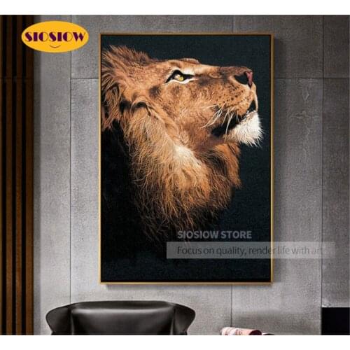 SIOSIOW 5D Diy Diamond Painting Lions Head Crystal Cross Stitch Needlework Daimond Embroidery Full Square Drill Resin Home Decor