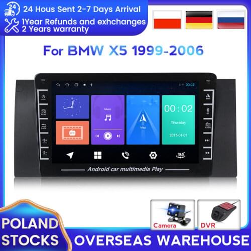 EU Warehouse Car Audio Android 2DIN IPS 1280X720 For BMW X5 E39 E53 Car Radio Multimedia Video Player Navigation GPS NO DVD