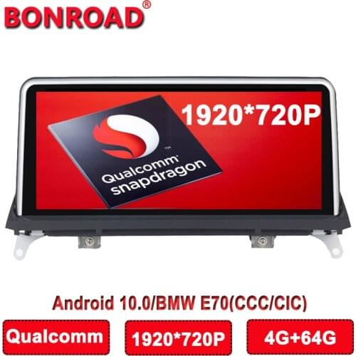 Qualcomm Snapdragon 625 8Core 1920*720P Ram4G Rom64G Car Multimedia Radio for BMW X5 E70 CIC/X6 E71 2008-2013 BT Wi-Fi Carplay