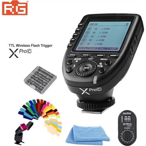 Godox XPro-C E-TTL 2.4G Wireless HSS Flash Trigger+XTR-16 for X1C X1N XT-16 Transmitter Trigger & AD360/DE/QT/DP/QS/GS/GT Series