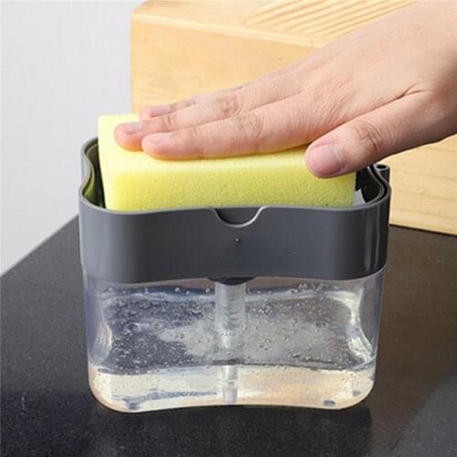 Soap Pump Dispenser Sponge Holder Dishwashing Liquid Dispenser Bracket Holder for Dish Soap Sponge Kitchen Tool