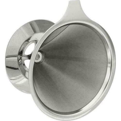 FAROOT 1PCS Stainless Steel Paperless Pour Over Coffee Reusable Cone Coffee Dripper Filter