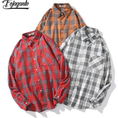 Мужские клечатые рубашки Fojaganto China At AliExpress