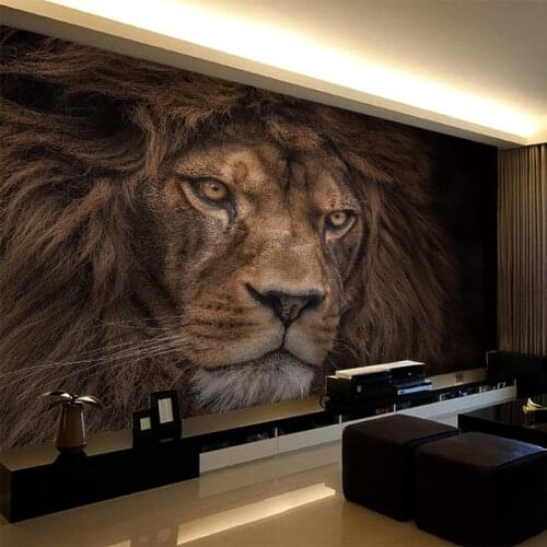 Photo Wallpaper Custom 3D Stereo HD Wildlife Lion Backdrop Wall Mural Hotel Living Room Classic Decor Wall Paper Papel De Parede