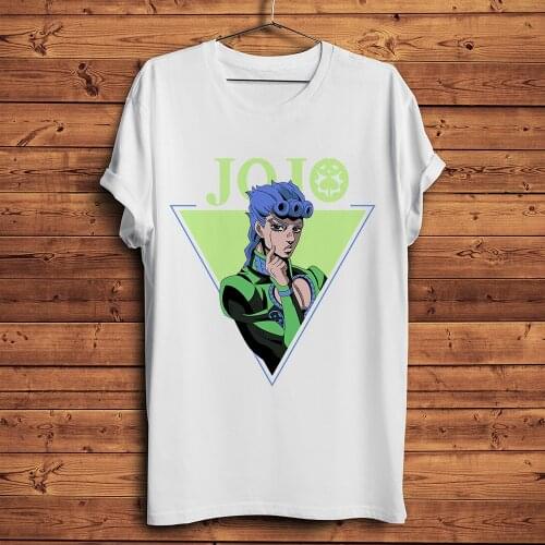 JoJo Bizarre Adventure Giorno Giovanna Funny anime tshirt Men summer new White Casual short sleeve T Shirt Unisex streetwear tee