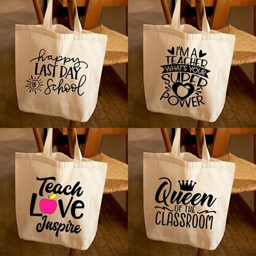 Im A Teacher Cool Teacher Handbags Bags Harajuku Reusable Shoulder Pouch Eco Canvas Shopper Tote Women Fashion Zipper Bags
