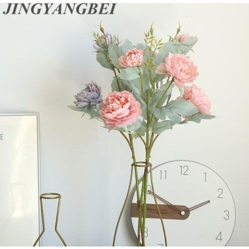 INS Jasmine Penoy Artificial Flowers Home Wedding Party Decoration Fake Silk Flores Holding Flower Wall Flowers