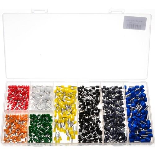 800Pcs Wire Crimping Terminals Ferrules Connectors 20-10 AWG SetCopper Insulated Cord Pin End Electrical Crimp Terminal Kit