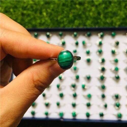 Natural crystal malachite rings 1pc
