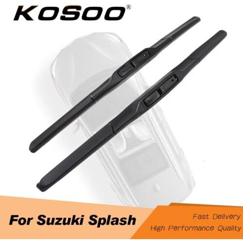 KOSOO For SUZUKI Splash 22"+16" ,Fit J Hook Arm 2008 2009 2010 2011 2012 2013 2014 Car Natural Rubber Wiper Blades Accessories