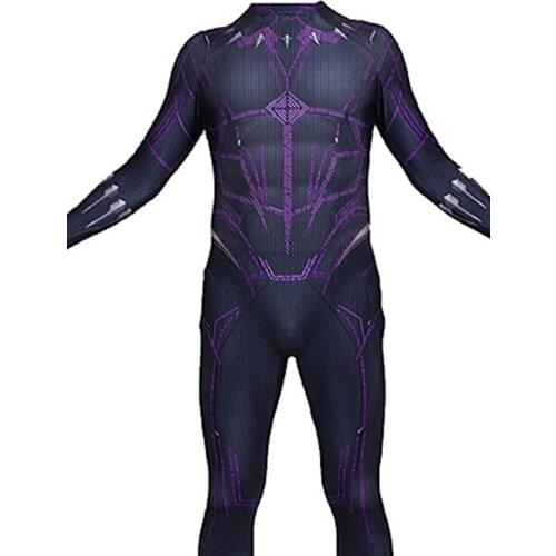 Black Panther Cosplay Costume 3D Print Adults Kids Newest T'Challa Superhero Zentai Suit Halloween Bodysuit