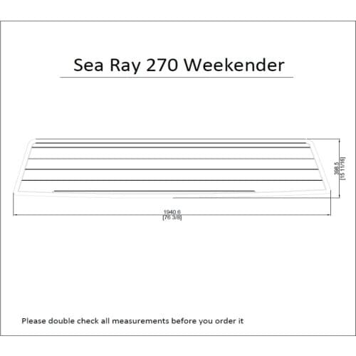 Sea Ray 270 Weekender Swim Platform Pad 1/4" 6mm Marine Boat EVA Teak Decking