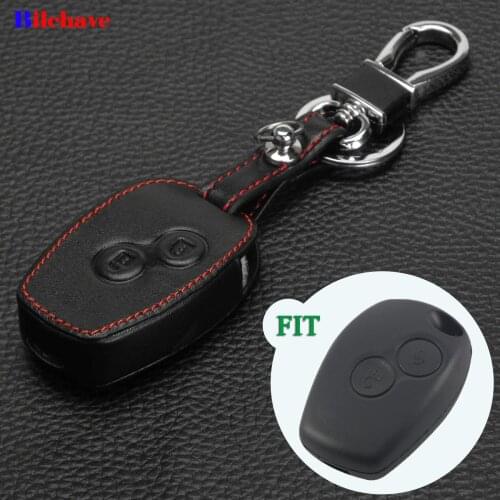Bilchave 2BT Hand-stitched leather RemoteCase Cover For Renault Megane Modus Espace Laguna Duster Logan DACIA Sandero Fluence