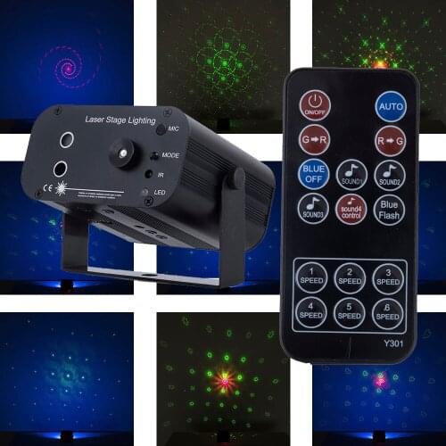 Remote RGB Laser Light 48 Patterns laser system Christmas led Party Dsico lights LED Stage Lighting with RGB 3 head