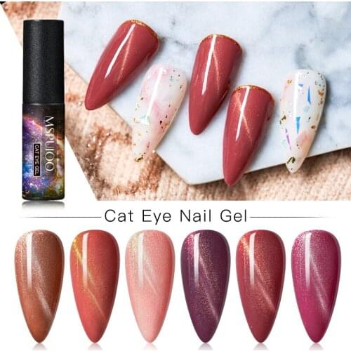 MSRUIOO Cat Eye Nail Gel Polish Jade Effect UV Gel Nail Polish Soak off Chameleon Magnetic Gel Varnishes Manicure Lacquer