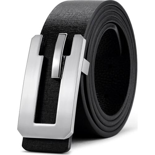 WILLIAMPOLO mens leather belt automatic buckle youth leisure business all-match trend belt luxury brand 062-063p